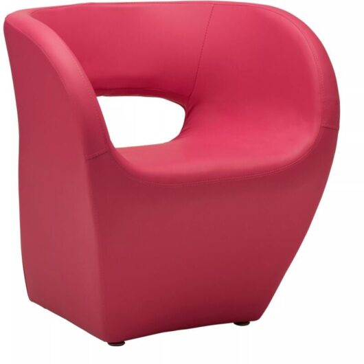 Aldo Hot Pink Leather Effect Chair - Premier Housewares