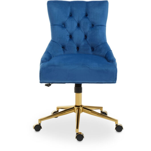 Anita Blue Velvet Home Office Chair - Premier Housewares