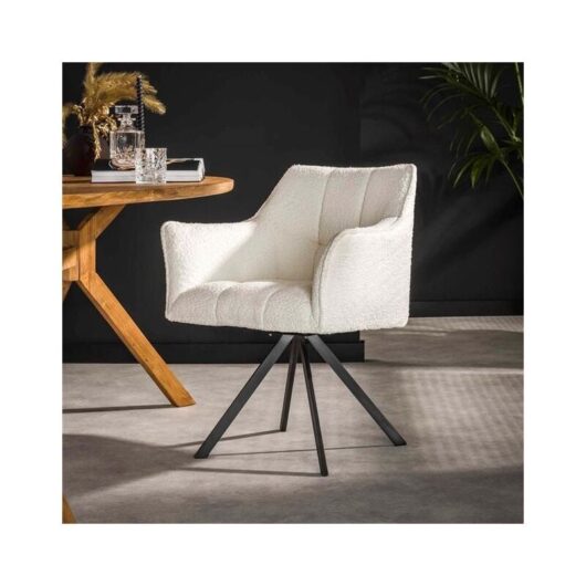 Furnwise - Bouclé Dining Chair Bentley White