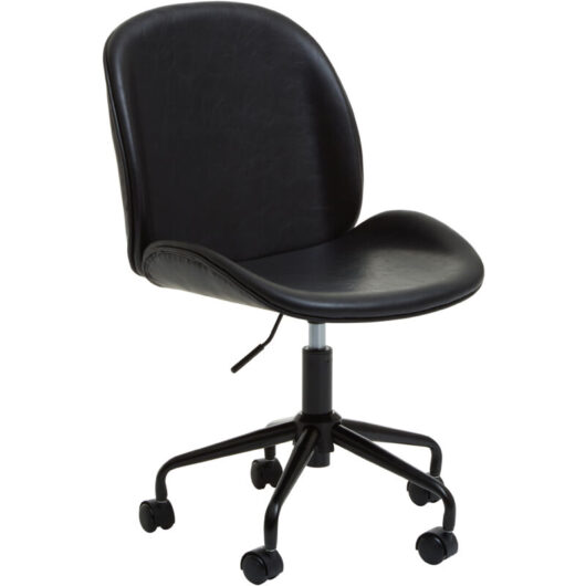 Premier Housewares Clinton Black Leather Chair