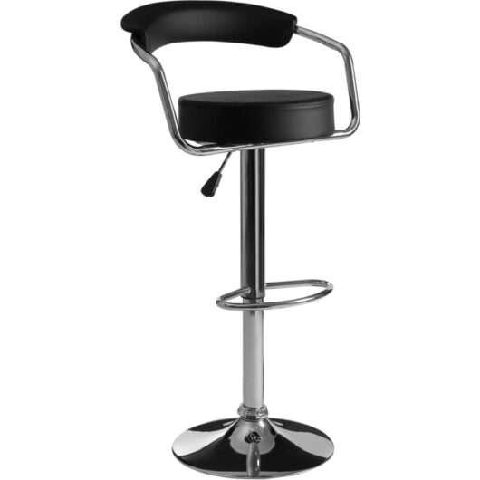 Premier Housewares - Scala Black Leather Effect Bar Chair