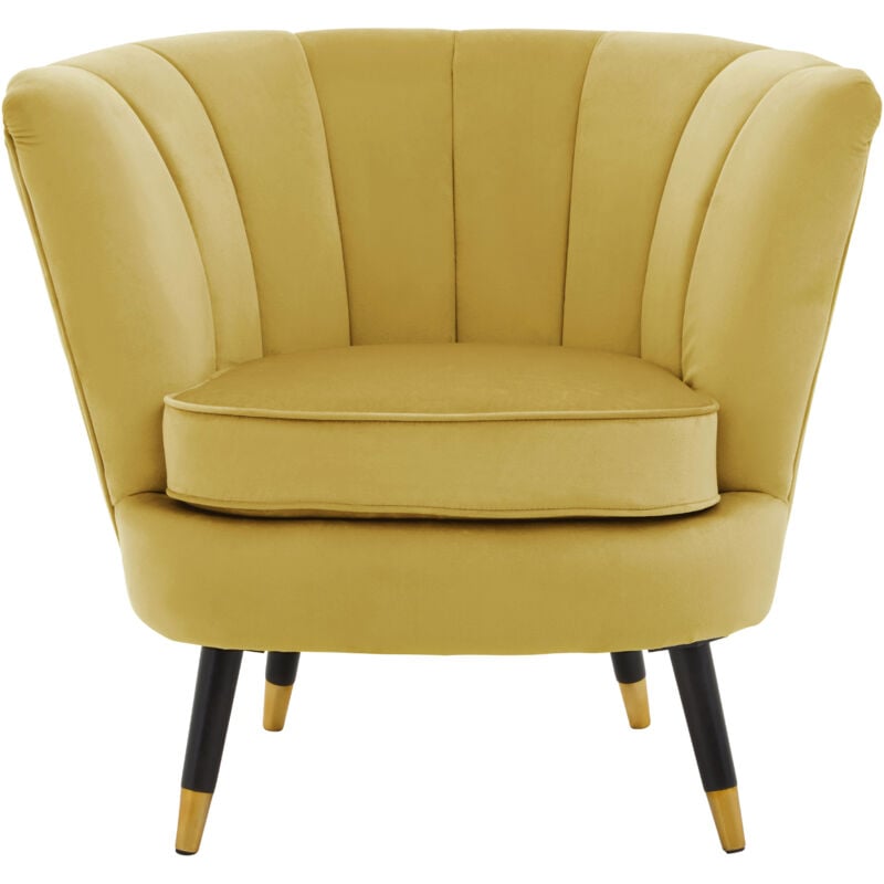 Interiros by Premier Pistachio Velvet Chair with Black Wood & Gold Finish Legs, Backrest Armchair, Easy to Clean Dining Chair
