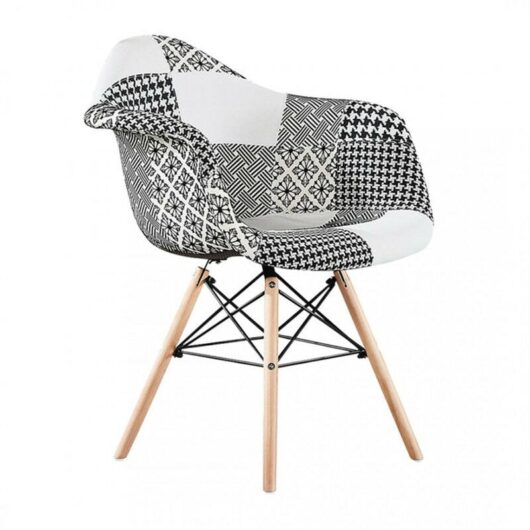 Set of 1/2/4/6 Chrono Patchwork Eiffel Dining Chair - Single - Multicoloured - Multi
