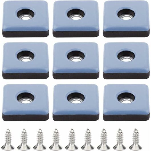 24 Pieces Teflon Furniture Glides 25MM Chair Leg with Screws Teflon PTFE Pads Chair Pads Screw-on Chair Feet Squares for Office Chairs Wood Floor