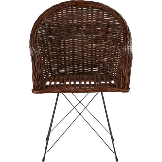 Premier Housewares - Interiors by Premier Natural Croco Rattan Chair, Easy to Clean Outdoor Chair, Arm & Backrest Rattan Armchair, Eco-friendly Chair