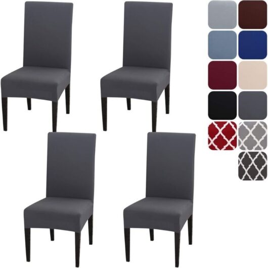 Stretch Chair Cover Set of 4 or 6, Universal Removable Washable Durable Dining Chair Protector Cover for Home Hotel Restaurant Party Banquet Kitchen